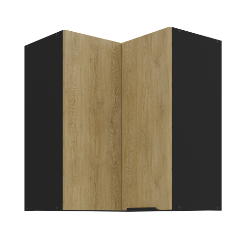 Przejdź do produktu Szafka górna narożna 60 x 60 cm LUME GN-72 2F (90°) DĄB CREMONA / CZARNY