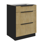 Szafka dolna LUME 60 D 3S PREMIUM BOX DĄB CREMONA / CZARNY