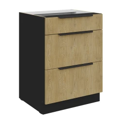 Szafka dolna LUME 60 D 3S PREMIUM BOX DĄB CREMONA / CZARNY