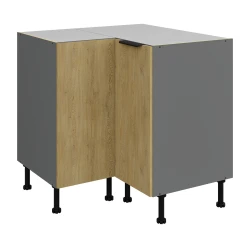 Szafka dolna narożna LUME 90x90 cm 2F BB DĄB CREMONA / ANTRACYT
