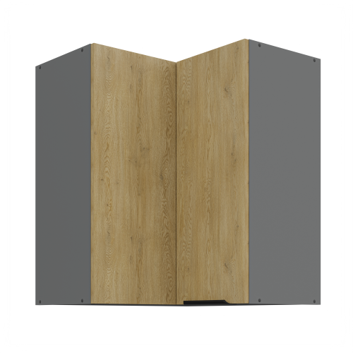 Przejdź do produktu Szafka górna narożna 60 x 60 cm LUME GN-72 2F (90°) DĄB CREMONA / ANTRACYT