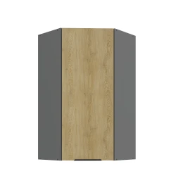 Szafka górna narożna 60 x 60 cm LUME GN-108 1F (45°) DĄB CREMONA / ANTRACYT