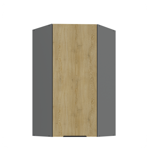 Przejdź do produktu Szafka górna narożna 60 x 60 cm LUME GN-108 1F (45°) DĄB CREMONA / ANTRACYT