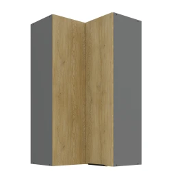 Szafka górna narożna 60 x 60 cm LUME GN-108 2F (90°) DĄB CREMONA / ANTRACYT