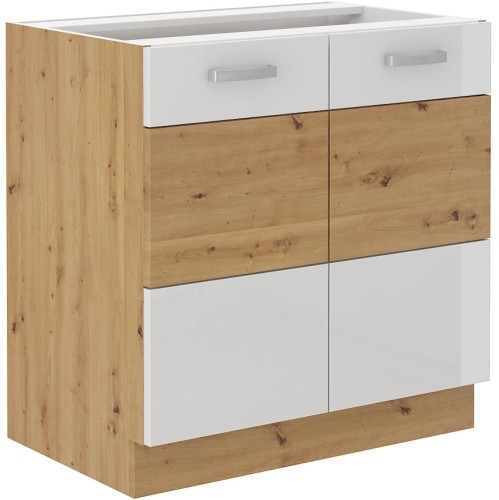 Przejdź do produktu Szafka dolna VICTORIA 80 D 2F BB DĄB ARTISAN / BIAŁY POŁYSK