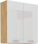 Szafka górna 80 cm VICTORIA 80 G - 90 2F DĄB ARTISAN / BIAŁY POŁYSK