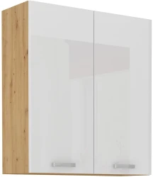 Szafka górna 80 cm VICTORIA 80 G - 90 2F DĄB ARTISAN / BIAŁY POŁYSK