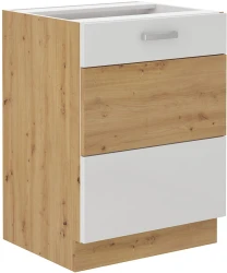 Szafka dolna VICTORIA 60 D 1F BB DĄB ARTISAN / BIAŁY POŁYSK