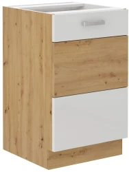Szafka dolna VICTORIA 50 ZL 1F BB zabudowa pod zlew DĄB ARTISAN / BIAŁY POŁYSK