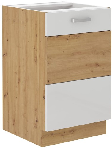 Przejdź do produktu Szafka dolna VICTORIA 50 ZL 1F BB zabudowa pod zlew DĄB ARTISAN / BIAŁY POŁYSK