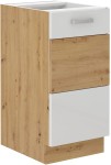 Szafka dolna VICTORIA 40 D 1F BB DĄB ARTISAN / BIAŁY POŁYSK