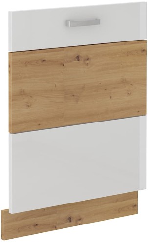 Przejdź do produktu Front do zabudowy zmywarki 60 cm VICTORIA ZM 713 x 596 DĄB ARTISAN / BIAŁY POŁYSK