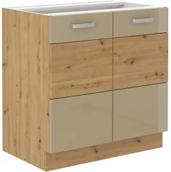 Szafka dolna VICTORIA 80 D 2F BB DĄB ARTISAN / CAPPUCCINO POŁYSK