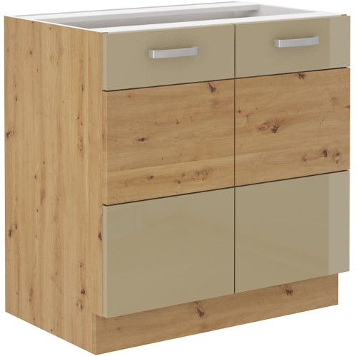 Przejdź do produktu Szafka dolna VICTORIA 80 D 2F BB DĄB ARTISAN / CAPPUCCINO POŁYSK