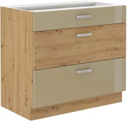 Szafka dolna VICTORIA 80 D 3S PREMIUM BOX DĄB ARTISAN / CAPPUCCINO POŁYSK