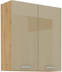 Szafka górna 80 cm VICTORIA 80 G - 90 2F DĄB ARTISAN / CAPPUCCINO POŁYSK
