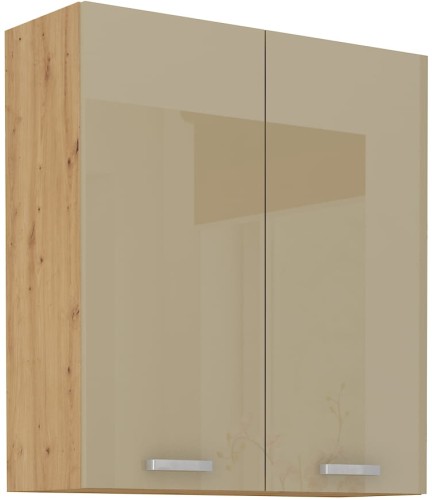 Przejdź do produktu Szafka górna 80 cm VICTORIA 80 G - 90 2F DĄB ARTISAN / CAPPUCCINO POŁYSK