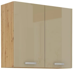 Szafka górna 80 cm VICTORIA 80 G-72 2F DĄB ARTISAN / CAPPUCCINO POŁYSK