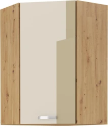 Szafka górna narożna 60 x 60 cm VICTORIA GN-90 1F (45°) DĄB ARTISAN / CAPPUCCINO POŁYSK