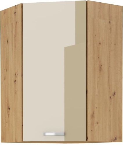 Przejdź do produktu Szafka górna narożna 60 x 60 cm VICTORIA GN-90 1F (45°) DĄB ARTISAN / CAPPUCCINO POŁYSK