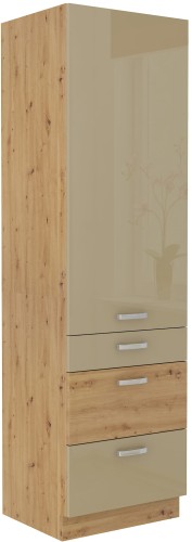 Przejdź do produktu Szafka kuchenna słupek VICTORIA 60 DKS-210 3S 1F DĄB ARTISAN/ CAPPUCCINO POŁYSK