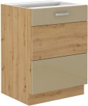 Szafka dolna VICTORIA 60 D 1F BB DĄB ARTISAN / CAPPUCCINO POŁYSK