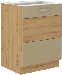 Szafka dolna VICTORIA 60 D 1F BB DĄB ARTISAN / CAPPUCCINO POŁYSK