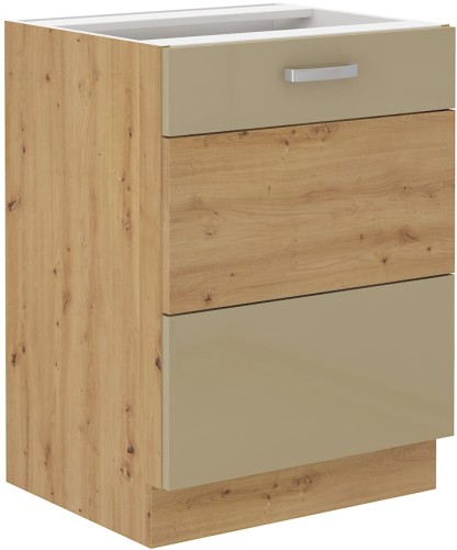 Przejdź do produktu Szafka dolna VICTORIA 60 D 1F BB DĄB ARTISAN / CAPPUCCINO POŁYSK