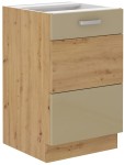 Szafka dolna VICTORIA 50 ZL 1F BB zabudowa pod zlew DĄB ARTISAN / CAPPUCCINO POŁYSK
