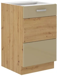 Szafka dolna VICTORIA 50 ZL 1F BB zabudowa pod zlew DĄB ARTISAN / CAPPUCCINO POŁYSK