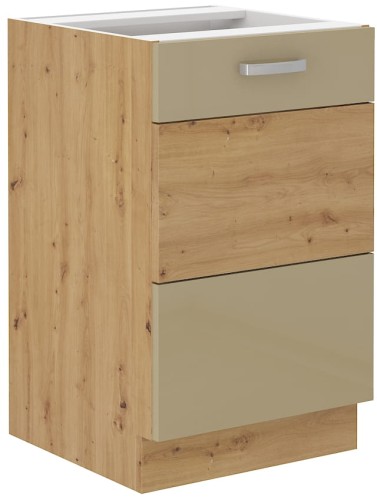 Przejdź do produktu Szafka dolna VICTORIA 50 ZL 1F BB zabudowa pod zlew DĄB ARTISAN / CAPPUCCINO POŁYSK