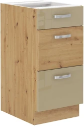 Szafka dolna VICTORIA 40 D 3S PREMIUM BOX DĄB ARTISAN / CAPPUCCINO POŁYSK