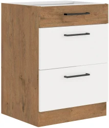 Szafka dolna SARA 60 D 3S SMART BOX BIAŁY POŁYSK / DĄB LANCELOT