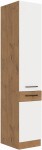 Szafka kuchenna słupek SARA 40 DK-210 2F BIAŁY POŁYSK / DĄB LANCELOT