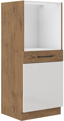 Przejdź do produktu Szafka kuchenna słupek SARA 60 DP-145 1F BIAŁY POŁYSK / DĄB LANCELOT