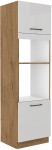 Szafka kuchenna słupek SARA 60 DPM-210 2F BIAŁY POŁYSK / DĄB LANCELOT