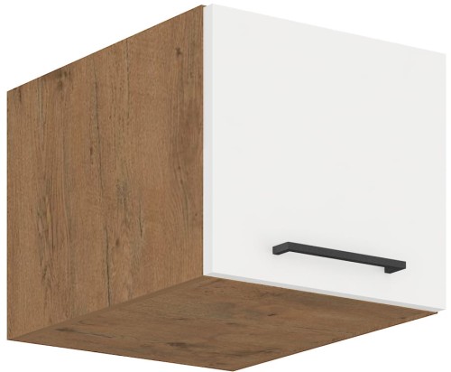 Przejdź do produktu Szafka górna nadstawna SARA 40 NAGU-36 1F pawlacz BIAŁY POŁYSK / DĄB LANCELOT