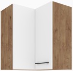 Szafka górna narożna 60 x 60 cm SARA GN-72 2F (90°) BIAŁY POŁYSK / DĄB LANCELOT