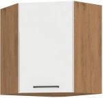 Szafka górna narożna 60 x 60 cm SARA GN-72 1F (45°) BIAŁY POŁYSK / DĄB LANCELOT