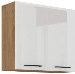 Szafka górna 80 cm SARA 80 G-72 2F BIAŁY POŁYSK / DĄB LANCELOT