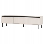 Szafka RTV 3S ANKARA 180 x 40 x 50 cm, ryflowane fronty lamele,PIASKOWY BEŻ