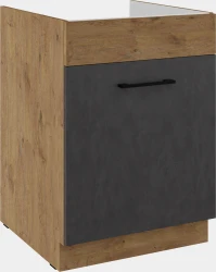 Szafka dolna SARA 60 ZL 1S BB PREMIUM BOX zabudowa pod zlew MATERA / DĄB LANCELOT