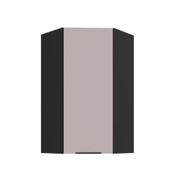Szafka górna narożna 60 x 60 cm GN-108 1F (45°) KASZMIR + Czarny 