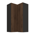 Szafka górna narożna DENVER 60 x 60 cm GN-108 2F (90°) ORZECH OKAPIP / CZARNY