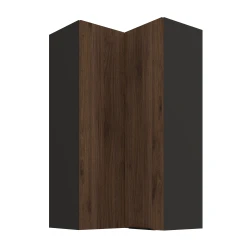Szafka górna narożna DENVER 60 x 60 cm GN-108 2F (90°) ORZECH OKAPIP / CZARNY