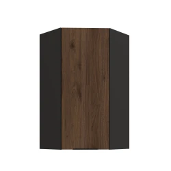 Szafka górna narożna DENVER 60 x 60 cm GN-108 1F (45°) ORZECH OKAPI / CZARNY