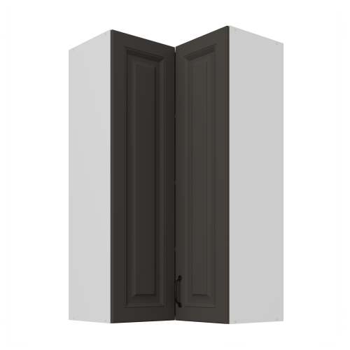 Przejdź do produktu Szafka górna narożna 60 x 60 cm GN-108 2F (90°) ATENA Grafit / Biały mat