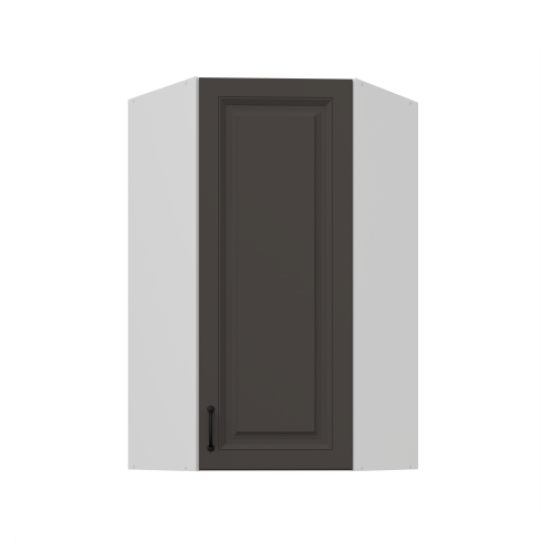 Przejdź do produktu Szafka górna narożna 60 x 60 cm GN-108 1F (45°)  ATENA Grafit / Biały mat 