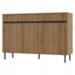 Komoda 3D 3S ANKARA 150 x 40 x 100 cm, ryflowane fronty lamele, DĄB EVOKE