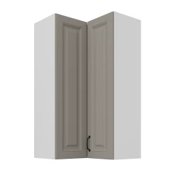 Szafka górna narożna 60 x 60 cm GN-108 2F (90°) ATENA Jasnoszary / Biały